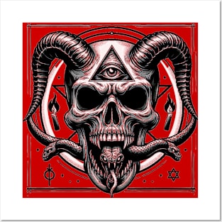 Skull and Serpent: Unveiling Evil Power and the Third Eye Posters and Art